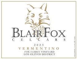 Blair Fox Cellars - Products - 2023 Vermentino, Fox Family Vineyard