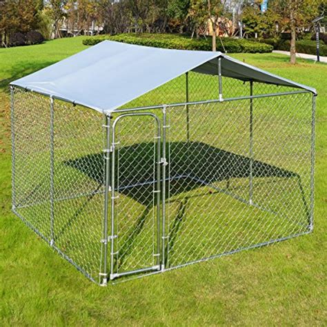 Giantex Large Pet Dog Run House Kennel Shade Cage Roof Cover Backyard ...