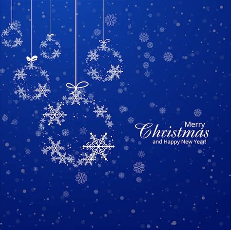 Free Vector | Christmas card snowflakes ball decorative blue background