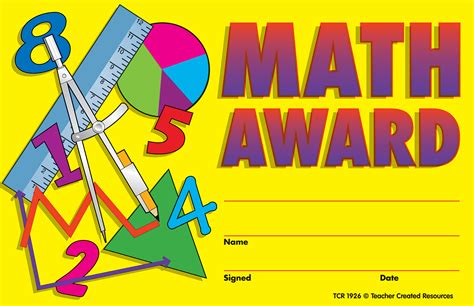 Math Awards - TCR1926 | Teacher Created Resources