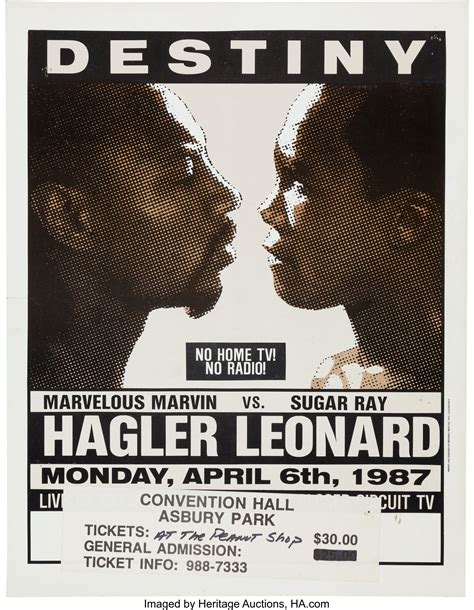 1987 Marvin Hagler vs. Sugar Ray Leonard Closed-Circuit Fight | Lot #83828 | Heritage Auctions