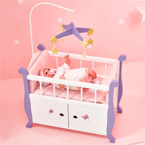 Olivia's Little World - Princess Baby Doll Furniture - Nursery Crib Bed with Storage Cabinet ...