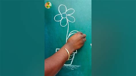 flower pot drawing #@rkartsraja - YouTube