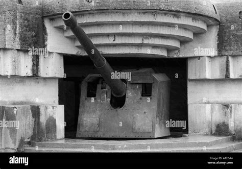 German WW2 coastal gun at Longueville Normandy France Stock Photo - Alamy