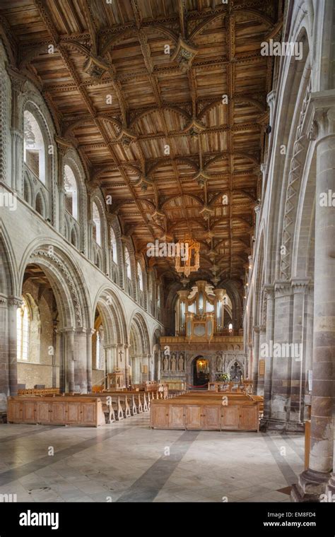 St Davids Cathedral Interior St Davids Pembrokeshire Wales Stock Photo ...