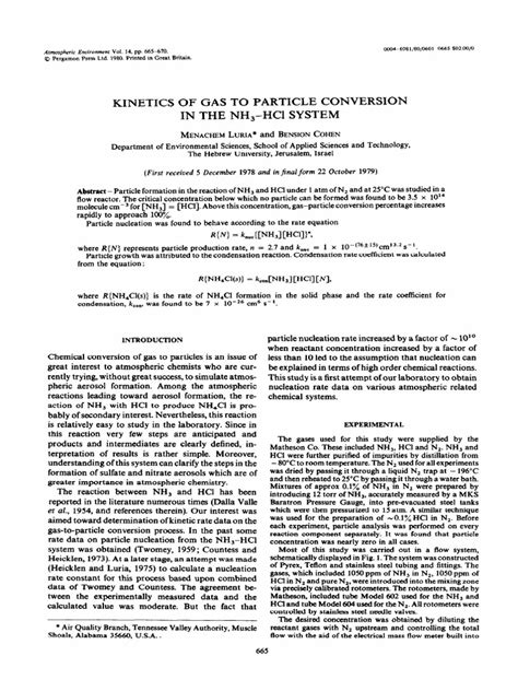 Ammonium Chloride-Reaction Equilibrium | PDF | Ammonia | Gases