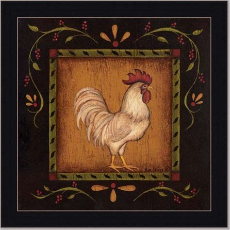 Rooster I French Country Cottage Decor Kitchen Framed Rooster Kitchen Decor, Rooster Decor ...