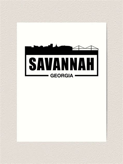 "Savannah Georgia Downtown City Skyline Silhouette " Art Print by JakeRhodes | Redbubble