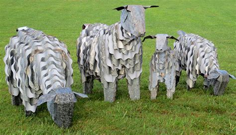 Corrugated iron art animals, sheep, corrugated iron goat, pig, wild boar, corrugated iron ...