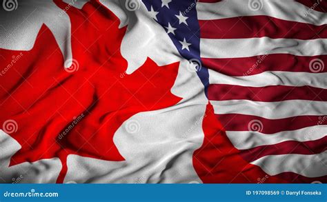 Canada - US Combined Flag | Canada and United States Relations Concept ...