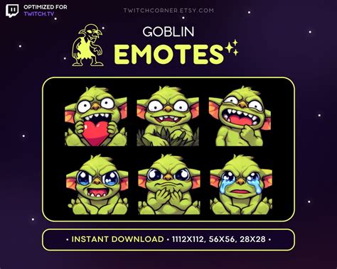 Goblin Twitch Emotes Cool Goblin Emotes for Twitch Goblin - Etsy