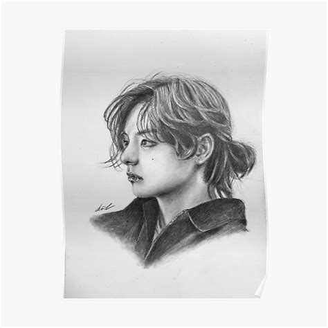 "BTS V Fanart Sketch" Poster for Sale by Lisa-C-Drawings | Redbubble