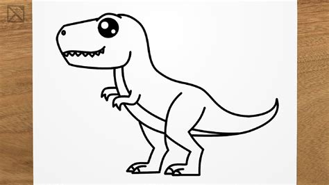 How to draw a CUTE T-REX step by step, EASY T-Rex Dinosaur ...