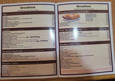 Menu at Cafe On the Park, Lake Mills