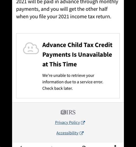 Child Tax Credit portal issue : r/IRS