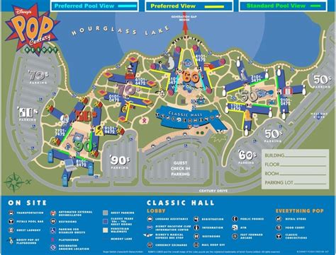 2012 Pop Century map - including room classes | Disney pop century resort map, Disney value ...