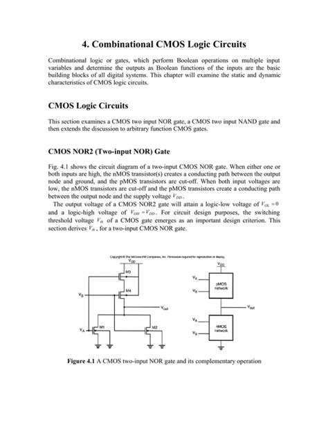 4. Combinational CMOS Logic Circuits