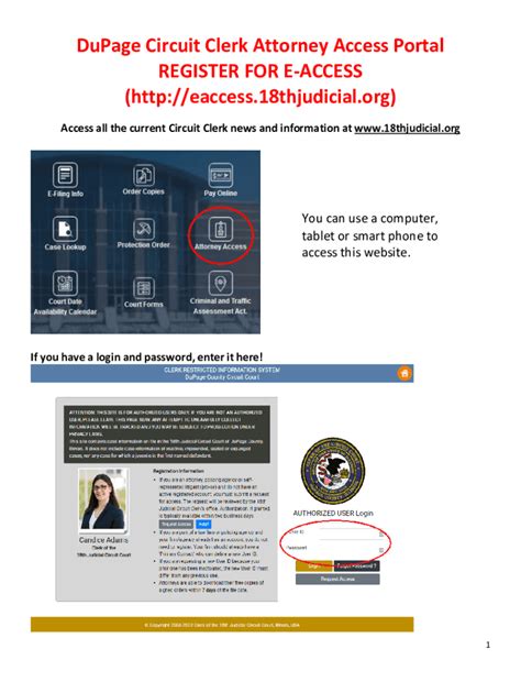 Fillable Online DuPage Circuit Clerk Attorney Access Portal REGISTER ...
