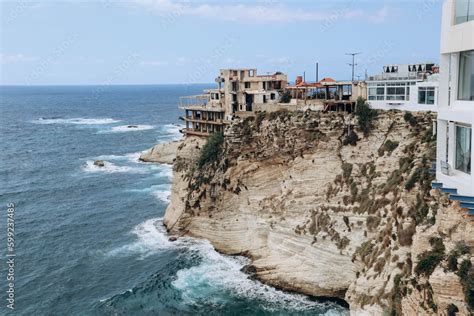 Beirut, Lebanon — 24.04.2023: Abandoned restaurant on the waterfront of ...