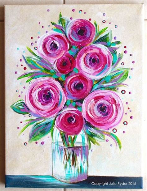 Acrylic Flower Paintings For Beginners