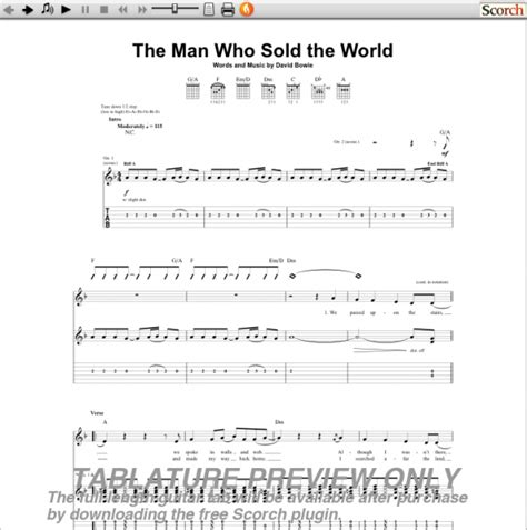 Nirvana The Man Who Sold the World Guitar Tab : Free Nirvana Guitar Tabs