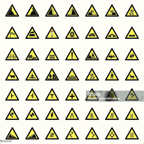 Road Warning Signs Vector Stock Illustration - Download Image Now - Child, Crossing Sign ...