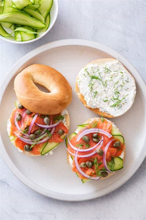 Smoke Salmon Bagel {With Cream Cheese} - Feel Good Foodie