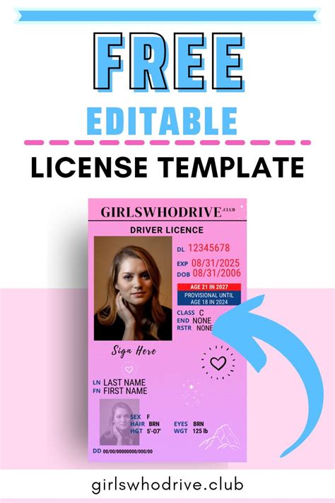 Free Editable Driver's license template Dmv Drivers License, Drivers License Pictures, Yearbook ...