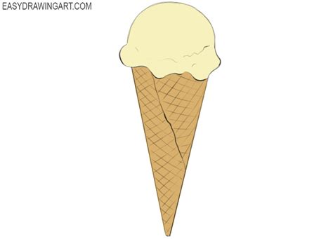 How to Draw Ice Cream Cone - Easy Drawing Art