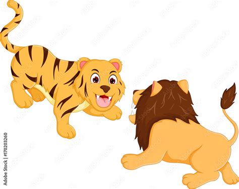 Tiger And Lion Fight