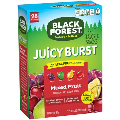 Black Forest Juicy Burst Mixed Fruit Medley Fruit Snacks, 0.8 oz, 28 ...