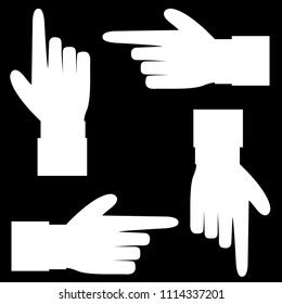 Black Outline Contour Silhouette Hand Pointing Stock Vector (Royalty ...