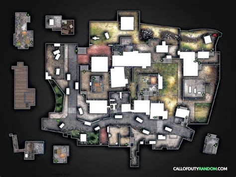 Call of duty modern warfare 2- Favela map layout. Top down view, shows the flow of the level ...