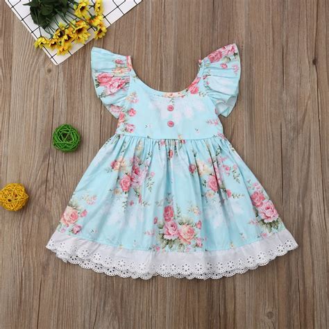 Newborn Baby Girls Clothes Toddler Cotton Sleeveless Floral Dress ...