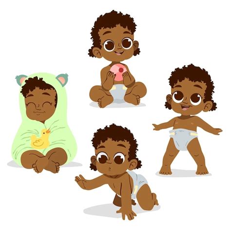 Free Vector | Hand drawn black baby collection