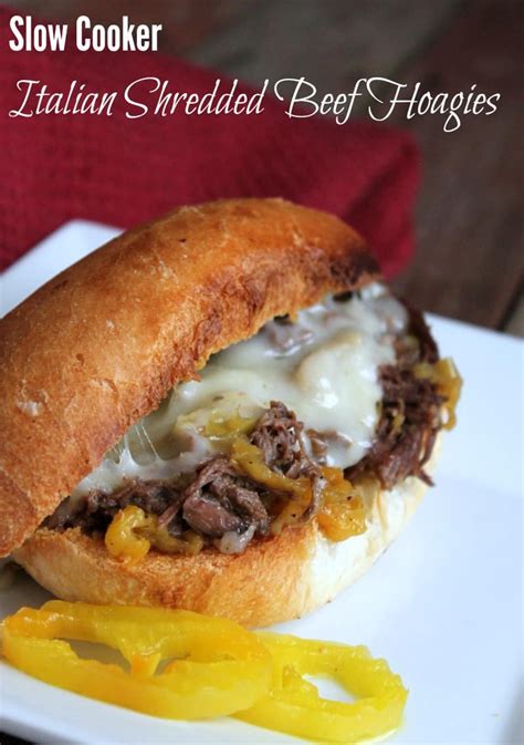 Slow Cooker Italian Beef Hoagie Sandwiches