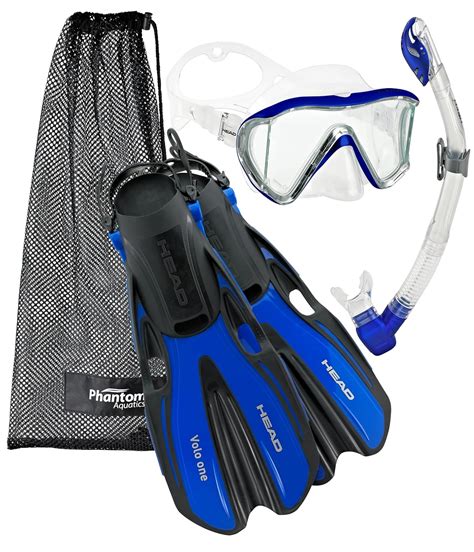 Head by Mares Scuba Snorkeling Freediving Liquidskin Mask Fin Dry Snorkel Set