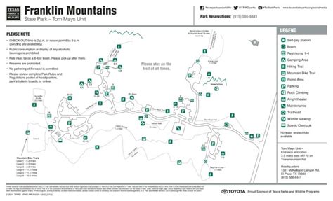 Franklin Mountains State Park Map