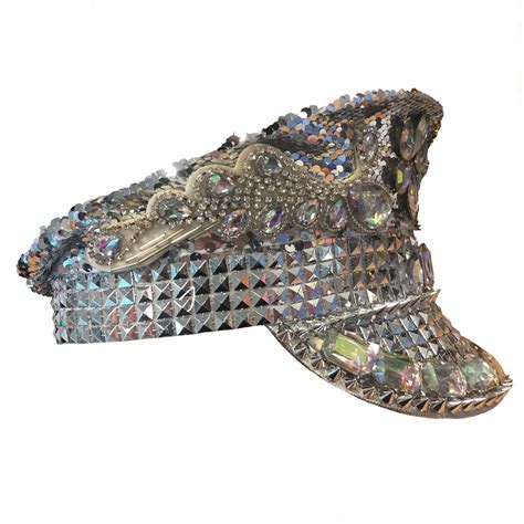 Burning Man Sequined Festival Hat - Silver/ White - SWEIDA'S PARTY