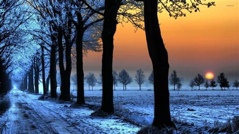 Winter sunset wallpaper - Nature wallpapers - #16511