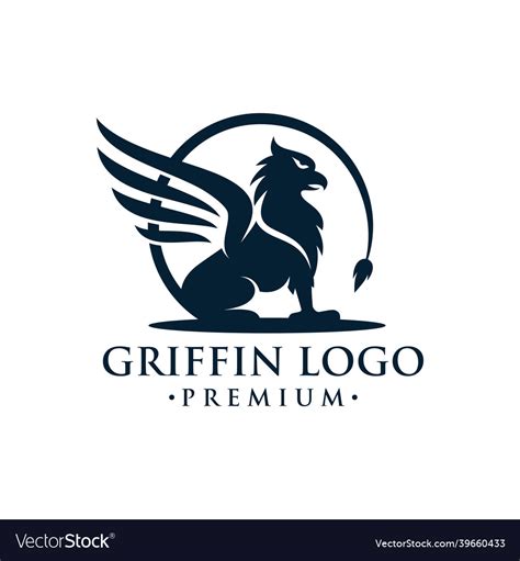 Vintage griffin griffon logo design Royalty Free Vector