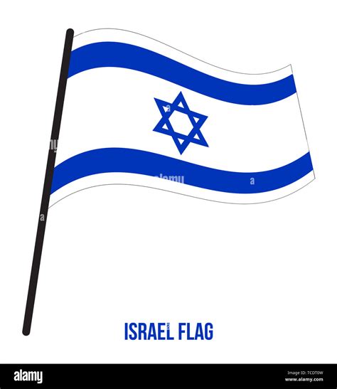 Israel Flag Waving Vector Illustration on White Background. Israel ...