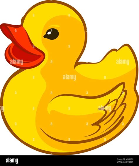 Rubber yellow duck. Toy symbol or icon. Cartoon vector illustration Stock Vector Image & Art - Alamy