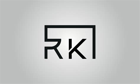 Letter RK logo design. RK logo with square shape in black colors vector free vector template ...