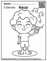 Printable 5 Senses Coloring Pages  World Holiday sketch template