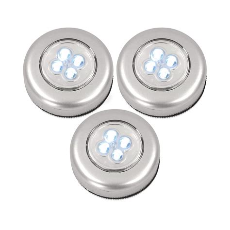 Eaxus®️ 3x LED Lampe ☀️ Touch Push Light Schrankleuchte mit je 4 LEDs. Batteriebetrieben ...