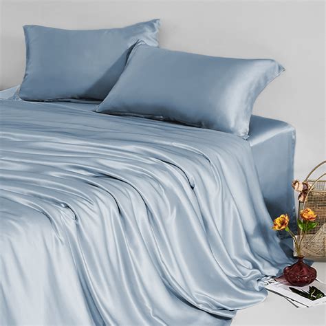 Silk Bedding Set, Serenity Blue | Silk duvet cover, Silk bedding set ...