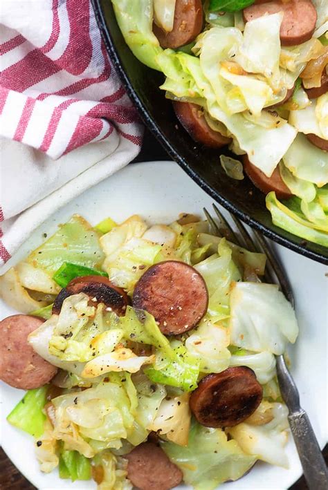 Smoked Sausage Fried Cabbage | That Low Carb Life