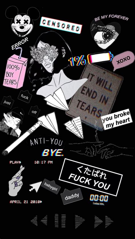 81 Iphone Wallpaper Tumblr Black Aesthetic Collage Wallpaper