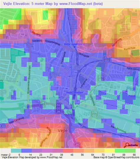 Elevation of Vejle,Denmark Elevation Map, Topography, Contour